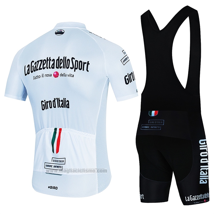 2022 Abbigliamento Ciclismo Giro d'Italia Spento Bianco Manica Corta e Salopette